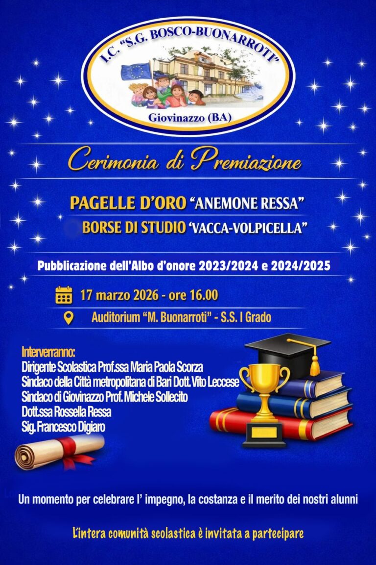 Cerimonia di Premiazione: 17 marzo 2026